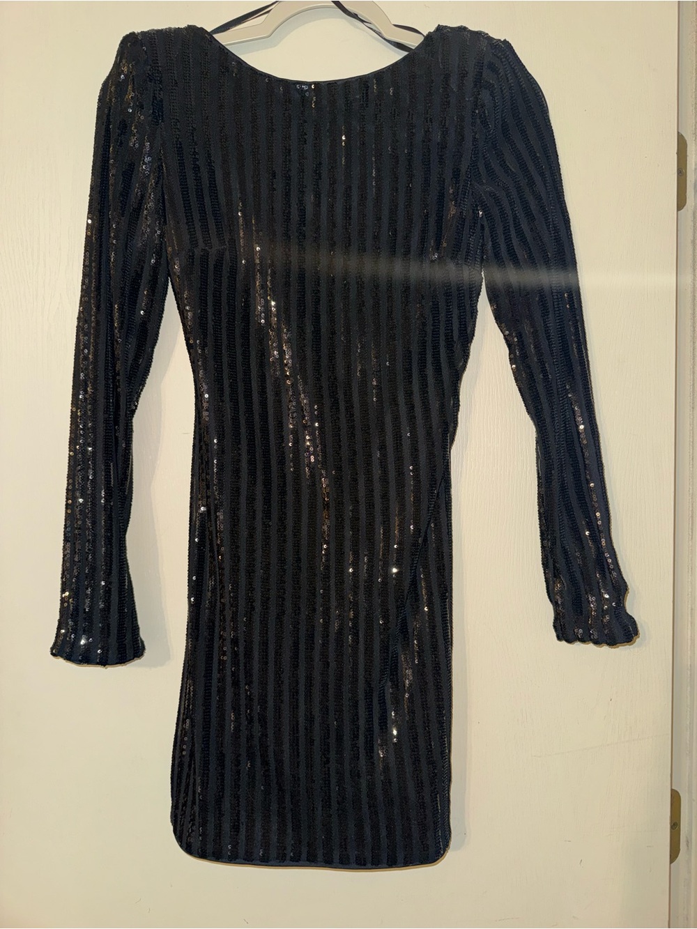 Forever 21 Black Long-Sleeve Sequin Bodycon Dress